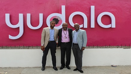 Prince Nnamdi, vice president, Yudala Online (left) and other drivers of Yudala
